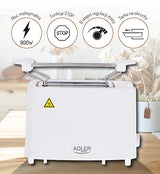 Adler AD 3223 brødrister 6 2 skive(r) 750 W Hvid