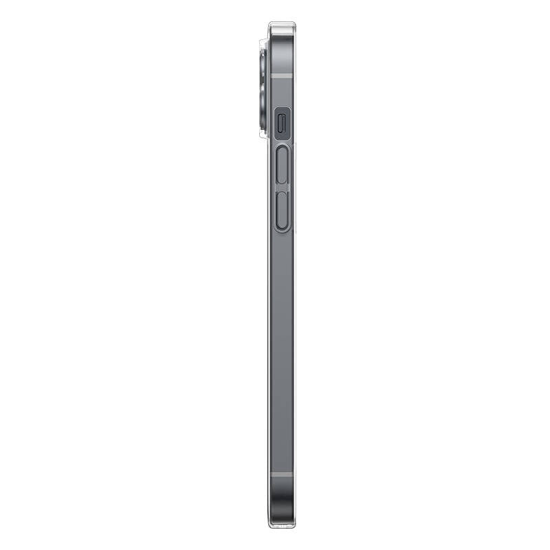 Telefonhylster Baseus Magnetic Crystal Clear til iPhone 13 (gennemsigtigt) med skærmbeskytter og rengøringsudstyr i helt hærdet glas