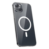 Telefonhylster Baseus Magnetic Crystal Clear til iPhone 13 (gennemsigtigt) med skærmbeskytter og rengøringsudstyr i helt hærdet glas