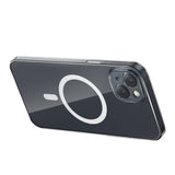 Telefonhylster Baseus Magnetic Crystal Clear til iPhone 13 (gennemsigtigt) med skærmbeskytter og rengøringsudstyr i helt hærdet glas