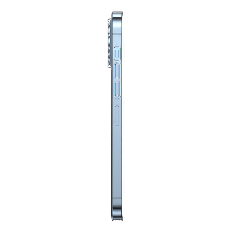 Telefonhylster Baseus Magnetic Crystal Clear til iPhone 13 Pro (gennemsigtigt) med skærmbeskytter og rengøringsset af helt hærdet glas