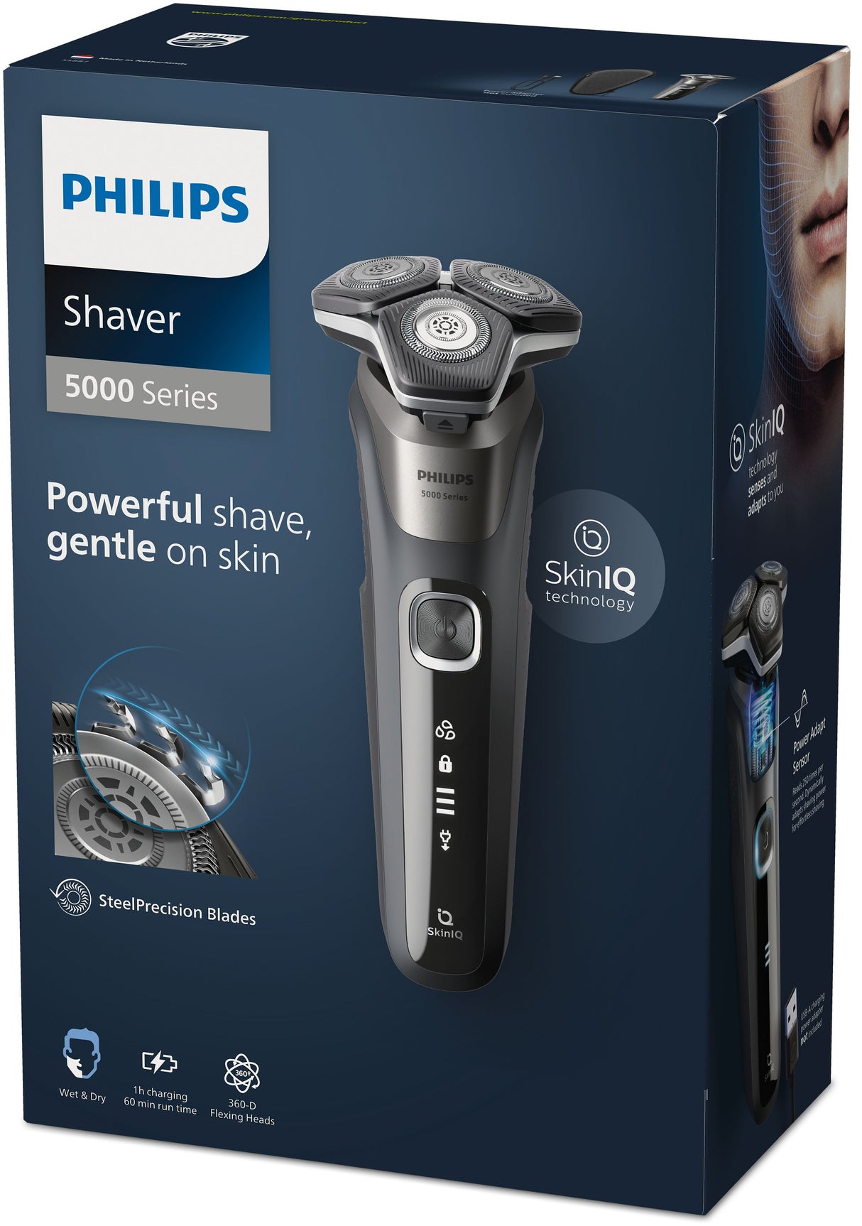 Philips SHAVER Series 5000 S5887/30 barbermaskine til ham Rotations shaver Trimmer Sort, Grå