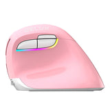 Trådløs vertikal mus Delux M618Mini DB BT+2.4G 2400DPI (rosa)