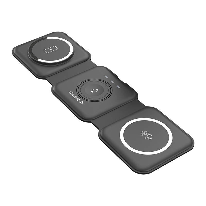 Choetech T588-F 3in1 magnetisk trådløs oplader 15W (sort)