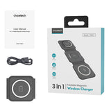 Choetech T588-F 3in1 magnetisk trådløs oplader 15W (sort)