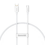 Kabel USB til USB-C Baseus Superior 100W 0,25m (hvid)