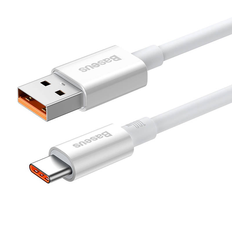 Kabel USB til USB-C Baseus Superior 100W 0,25m (hvid)