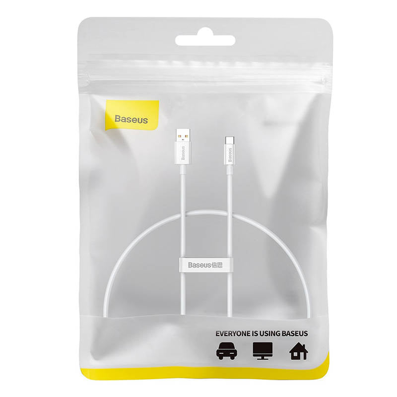 Kabel USB til USB-C Baseus Superior 100W 0,25m (hvid)