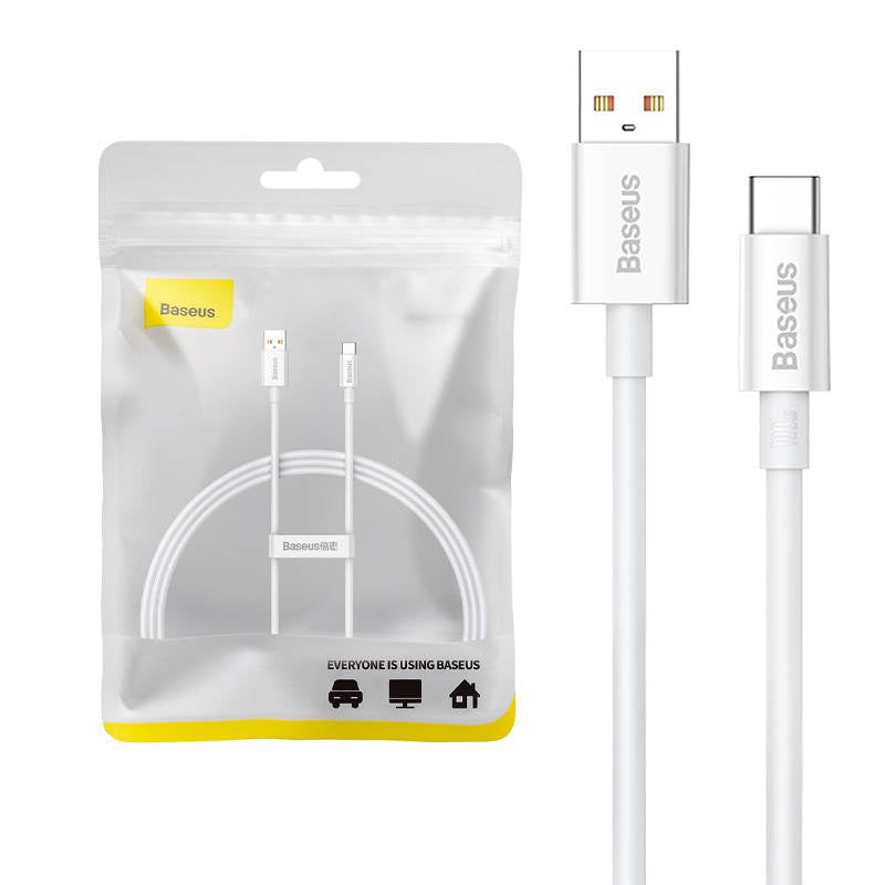 Kabel USB til USB-C Baseus Superior 100W 1m (hvid)