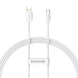 Kabel USB til USB-C Baseus Superior 100W 1m (hvid)