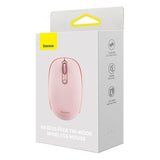 Trådløs mus Baseus F01B Tri-mode 2.4G BT5.0 1600 DPI (rosa)
