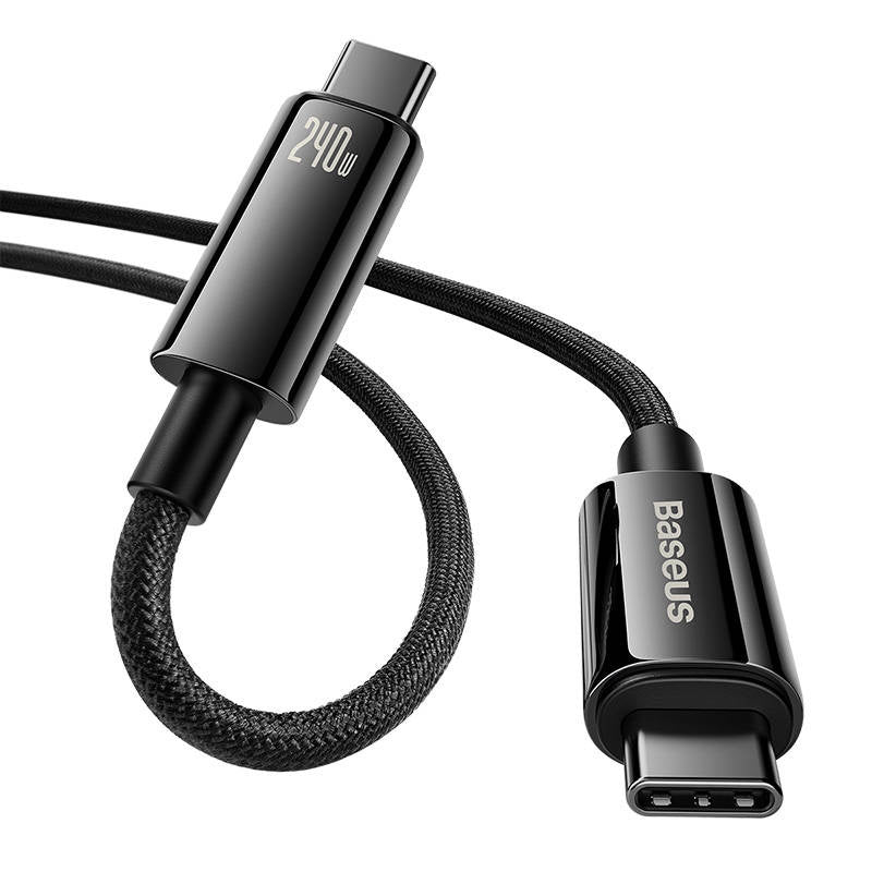 USB-C til USB-C kabel Baseus Tungsten Gold 240W 3m (sort)