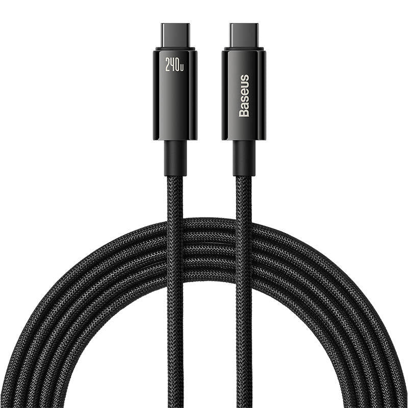 USB-C til USB-C kabel Baseus Tungsten Gold 240W 3m (sort)