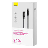 USB-C til USB-C kabel Baseus Tungsten Gold 240W 3m (sort)
