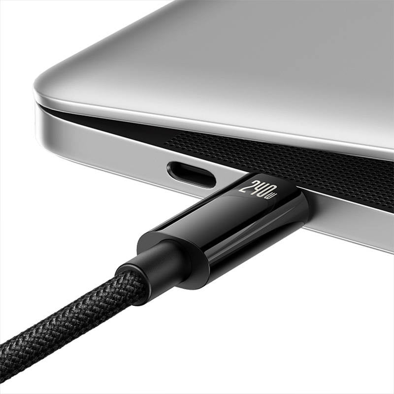 USB-C til USB-C kabel Baseus Tungsten Gold 240W 3m (sort)