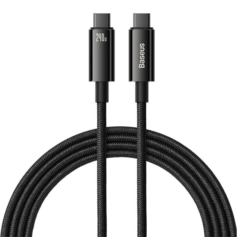 USB-C til USB-C kabel Baseus Tungsten Gold 240W 2 m (sort)
