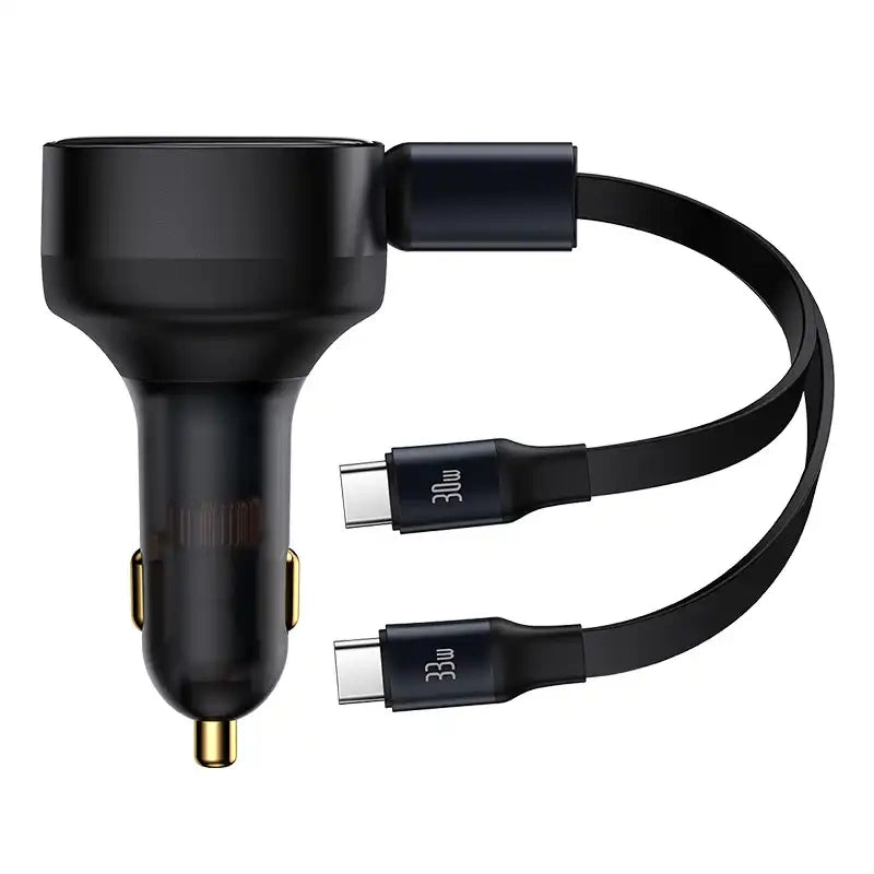 Biloplader Baseus Enjoyment med kabel USB-C, 33W (sort)