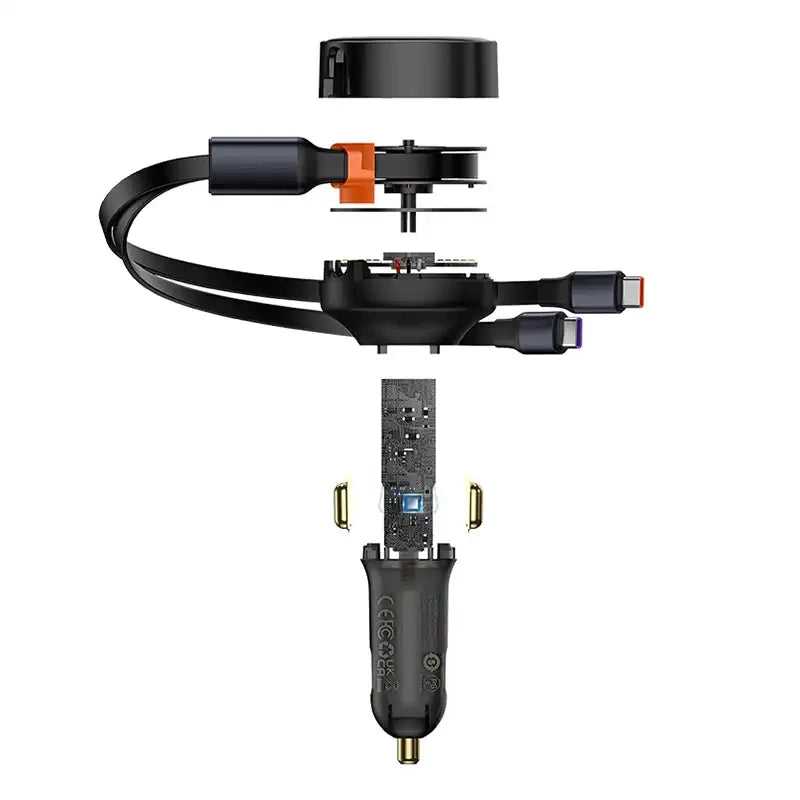 Biloplader Baseus Enjoyment med kabel USB-C, 33W (sort)