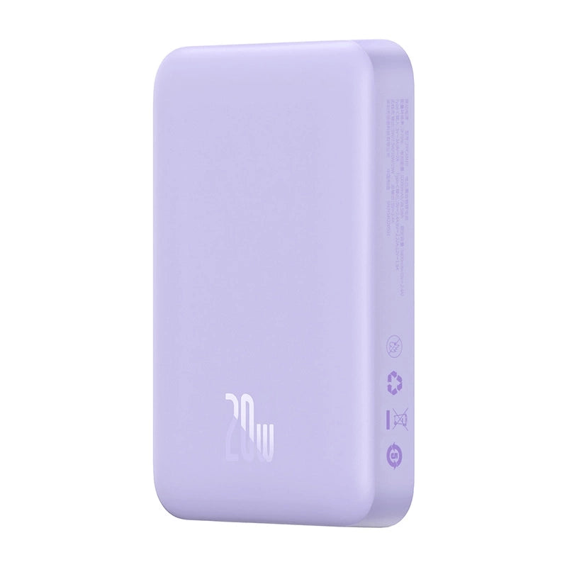 Powerbank Baseus Magnetic Mini 10000mAh, USB-C 20W MagSafe (lila)