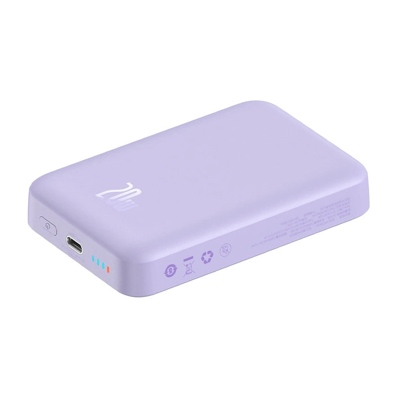 Powerbank Baseus Magnetic Mini 10000mAh, USB-C 20W MagSafe (lila)