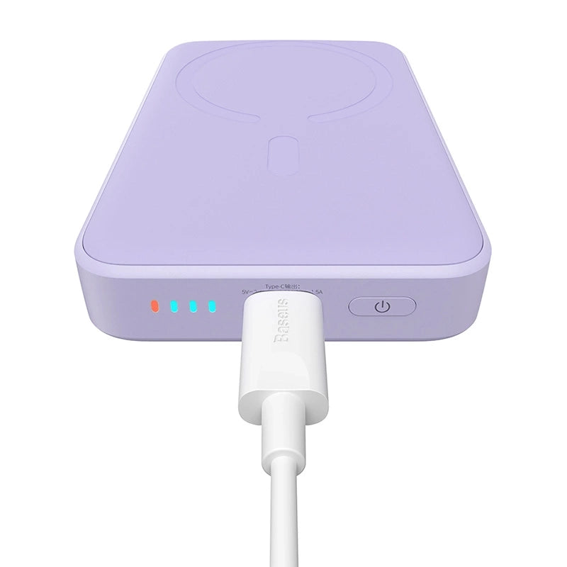 Powerbank Baseus Magnetic Mini 10000mAh, USB-C 20W MagSafe (lila)