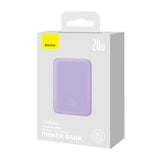 Powerbank Baseus Magnetic Mini 10000mAh, USB-C 20W MagSafe (lila)