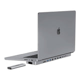USB-C docking station / Hub til MacBook Pro 13" / 14" INVZI MagHub 12in2 med SSD-bakke (grå)