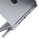 USB-C docking station / Hub til MacBook Pro 13" / 14" INVZI MagHub 12in2 med SSD-bakke (grå)