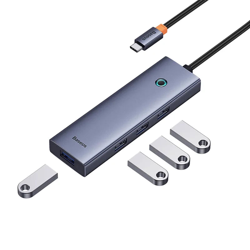 4in1 Hub Baseus UltraJoy USB-C til USB 3.0 (rumgrå)