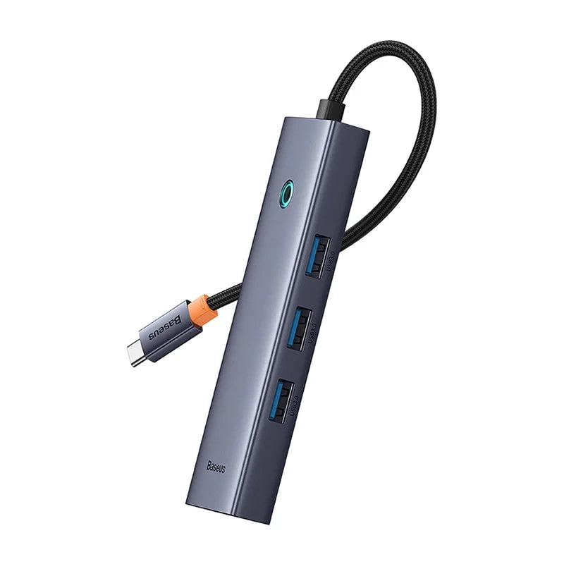 4in1 Hub Baseus UltraJoy USB-C gør 3x USB 3.0 + RJ45 (rumgrå)