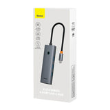 4in1 Hub Baseus UltraJoy USB-C gør 3x USB 3.0 + RJ45 (rumgrå)