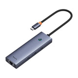 4in1 Hub Baseus UltraJoy USB-C gør 3x USB 3.0 + RJ45 (rumgrå)