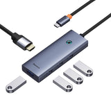 Hub 5w1 Baseus UltraJoy 5-Port (1xHDMI4K@30Hz + 4xUSB 3.0) grå