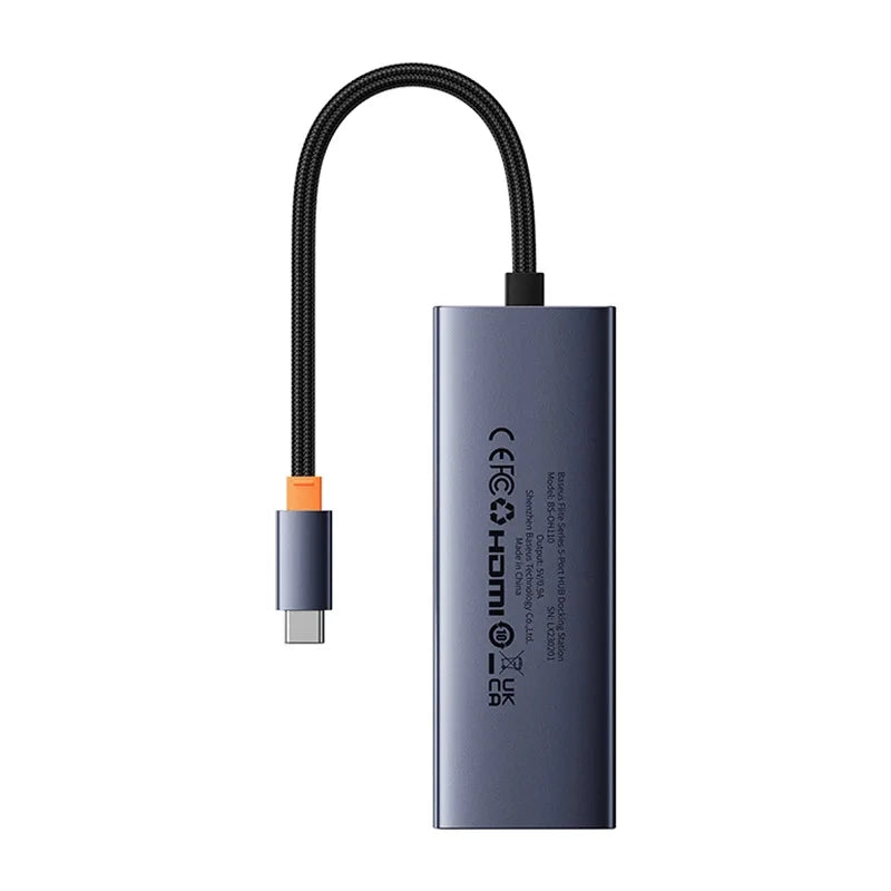 Hub 5w1 Baseus UltraJoy 5-Port (1xHDMI4K@30Hz + 4xUSB 3.0) grå