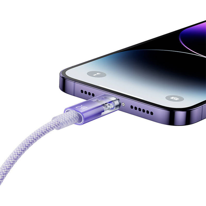 Hurtig opladning kabel Baseus USB-A til Lightning Explorer Series 1m 2.4A (lila)