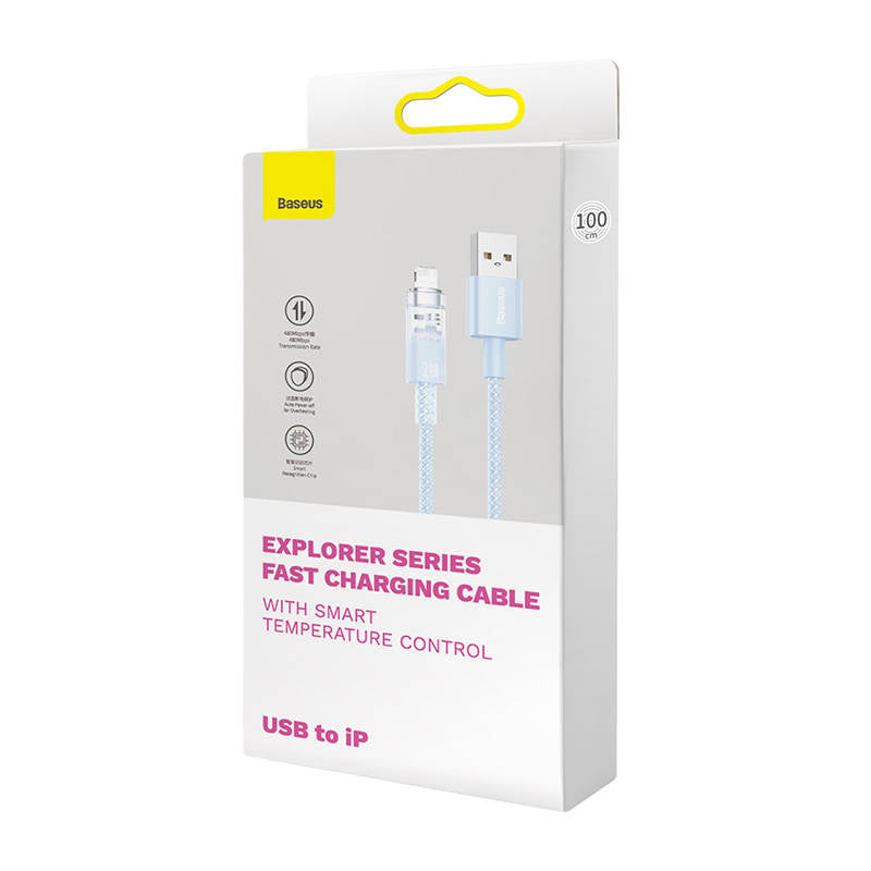 Hurtig opladningskabel Baseus Explorer USB til Lightning 2,4A 1M (blå)