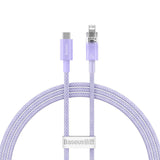 Hurtig opladning kabel Baseus USB-C til Lightning Explorer Series 1m, 20W (lila)