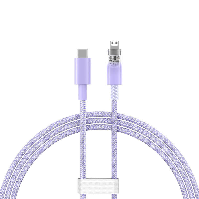 Hurtig opladning kabel Baseus USB-C til Lightning Explorer Series 1m, 20W (lila)