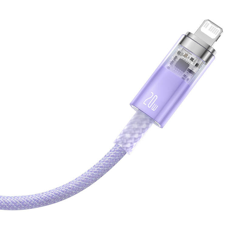Hurtig opladning kabel Baseus USB-C til Lightning Explorer Series 1m, 20W (lila)