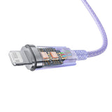 Hurtig opladning kabel Baseus USB-C til Lightning Explorer Series 1m, 20W (lila)