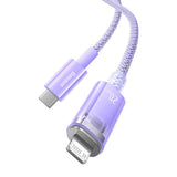 Hurtig opladning kabel Baseus USB-C til Lightning Explorer Series 1m, 20W (lila)