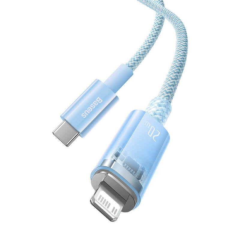 Hurtig opladning kabel Baseus USB-C til Lightning Explorer Series 1m, 20W (blå)