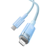 Hurtig opladning kabel Baseus USB-C til Lightning Explorer Series 1m, 20W (blå)