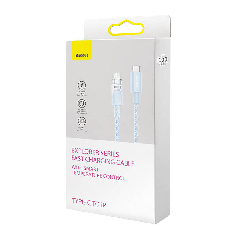 Hurtig opladning kabel Baseus USB-C til Lightning Explorer Series 1m, 20W (blå)