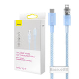 Hurtig opladning kabel Baseus USB-C til Lightning Explorer Series 1m, 20W (blå)