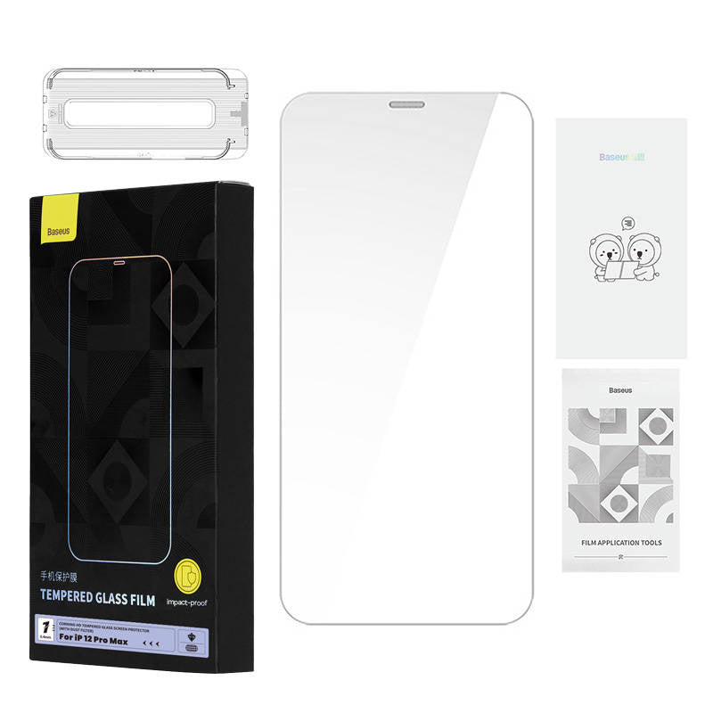 Hærdet glas Baseus 0,4 mm Iphone 12 Pro MAX + rengøring kit