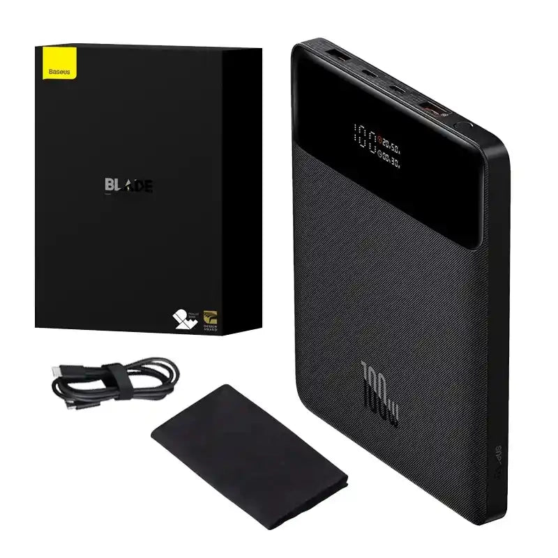Powerbank Baseus Blade 20000mAh 2xUSB, 2xUSB-C + kabel USB-C 100W (sort)
