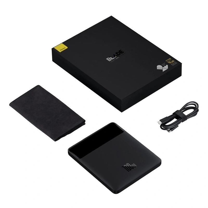 Powerbank Baseus Blade 20000mAh 2xUSB, 2xUSB-C + kabel USB-C 100W (sort)