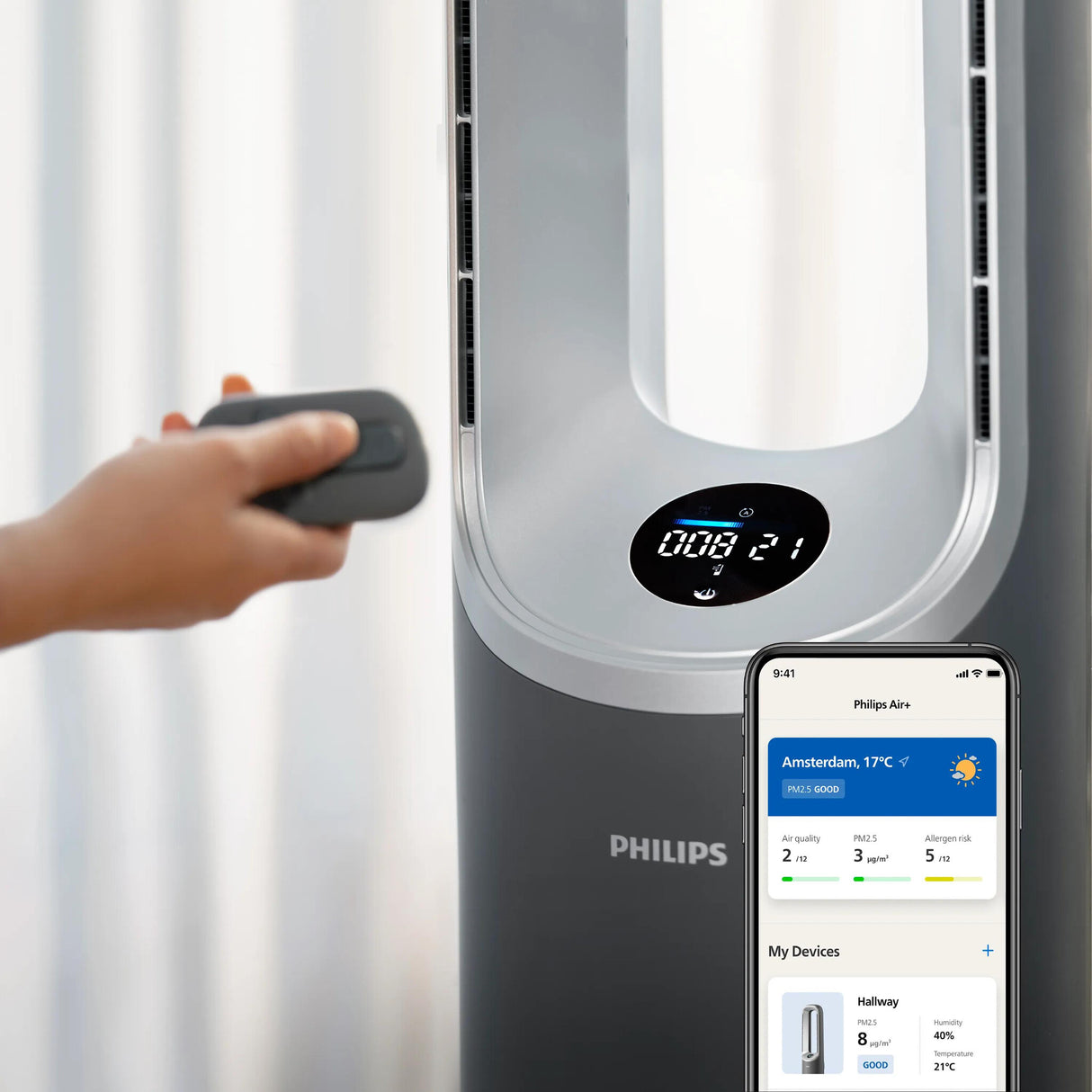 Philips Air Performer 8000 series AMF870/15 3-i-1 luftrenser, blæser og varmer