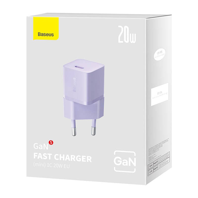 Mini vægoplader Baseus GaN5 20W (lila)